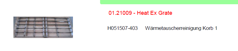 Heat exchanger cleaning basket 1 - to FM 150