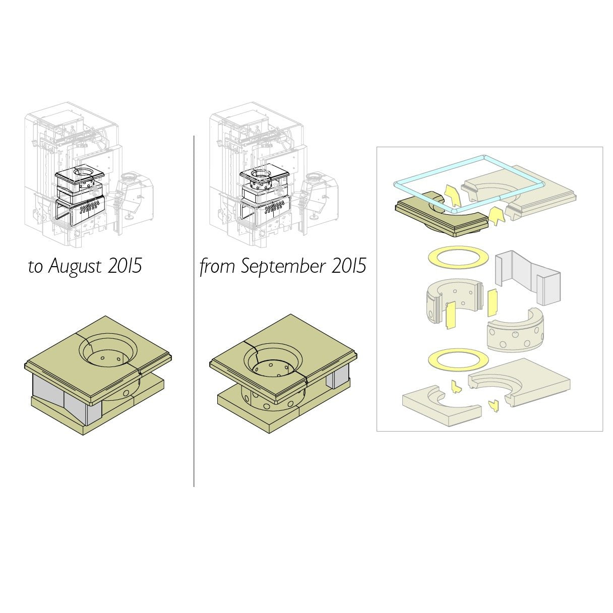 Refractory stone lid secondary air - firematic