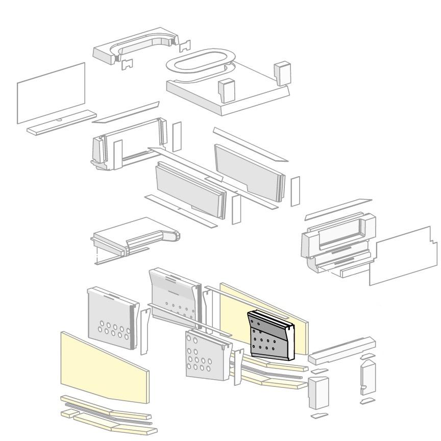 Bottom Back Left Secondary Air Brick - FM130-201