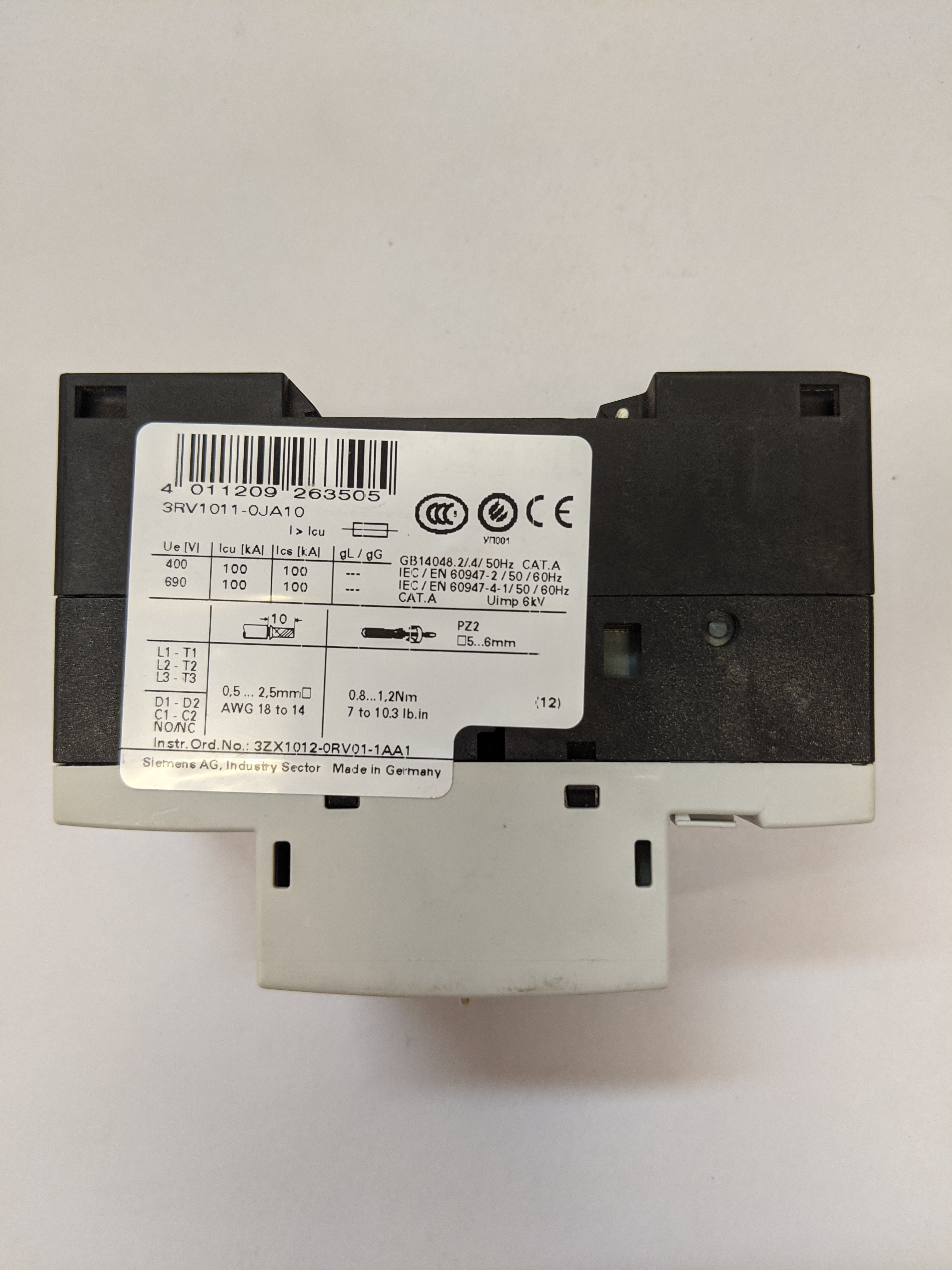 Motor protection switch 0,7-1,0 A - 3RV1011-0JA10 SIEMENS