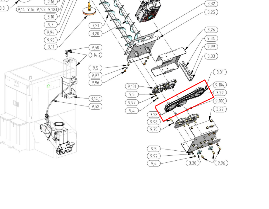 Roller chain large single link 12B-1/3/4X7/16
