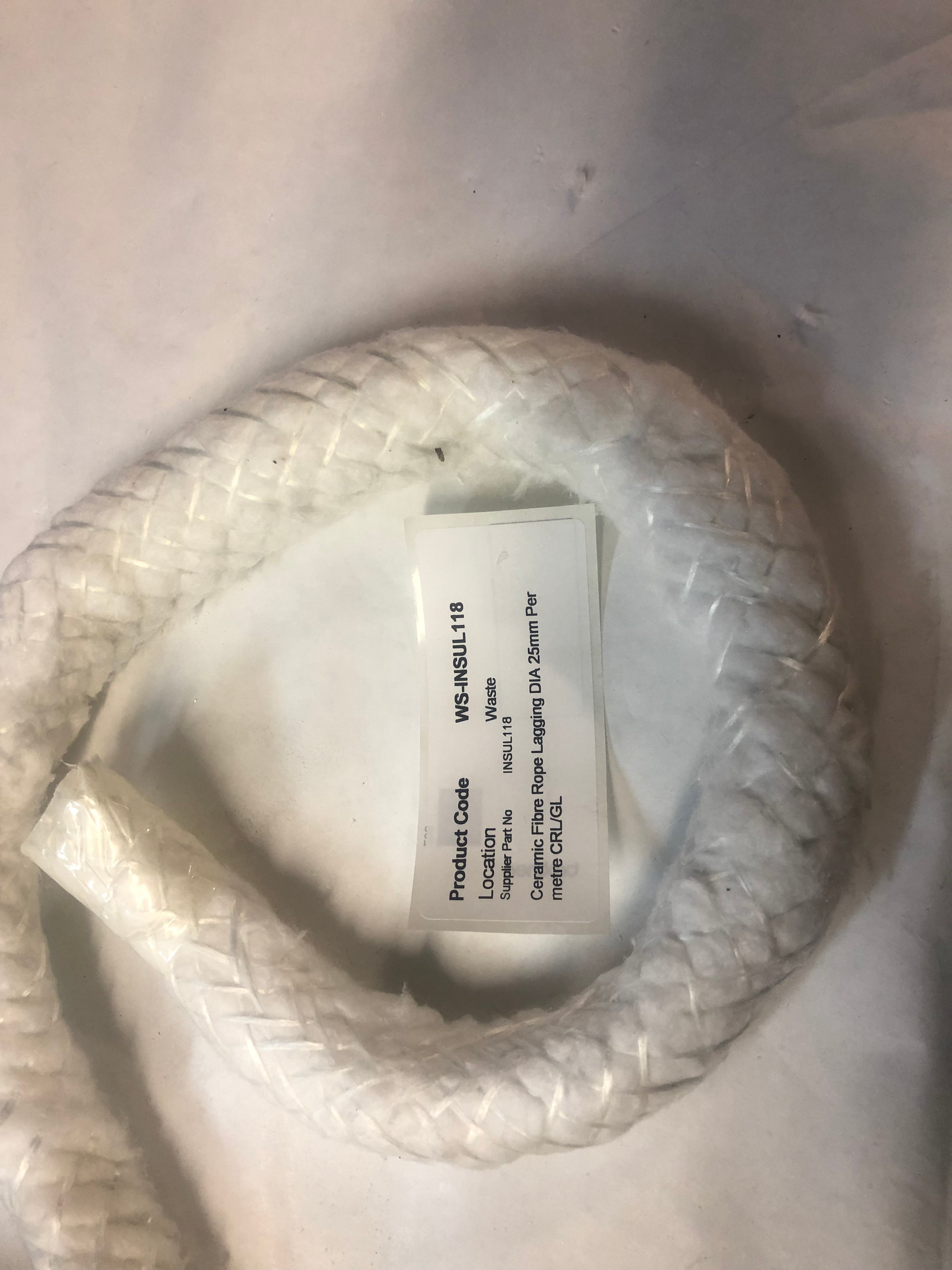 Ceramic Lagging Rope Ceramic Fibre Rope Lagging DIA 25mm Per metre CRL/GL, sensor / switch ...